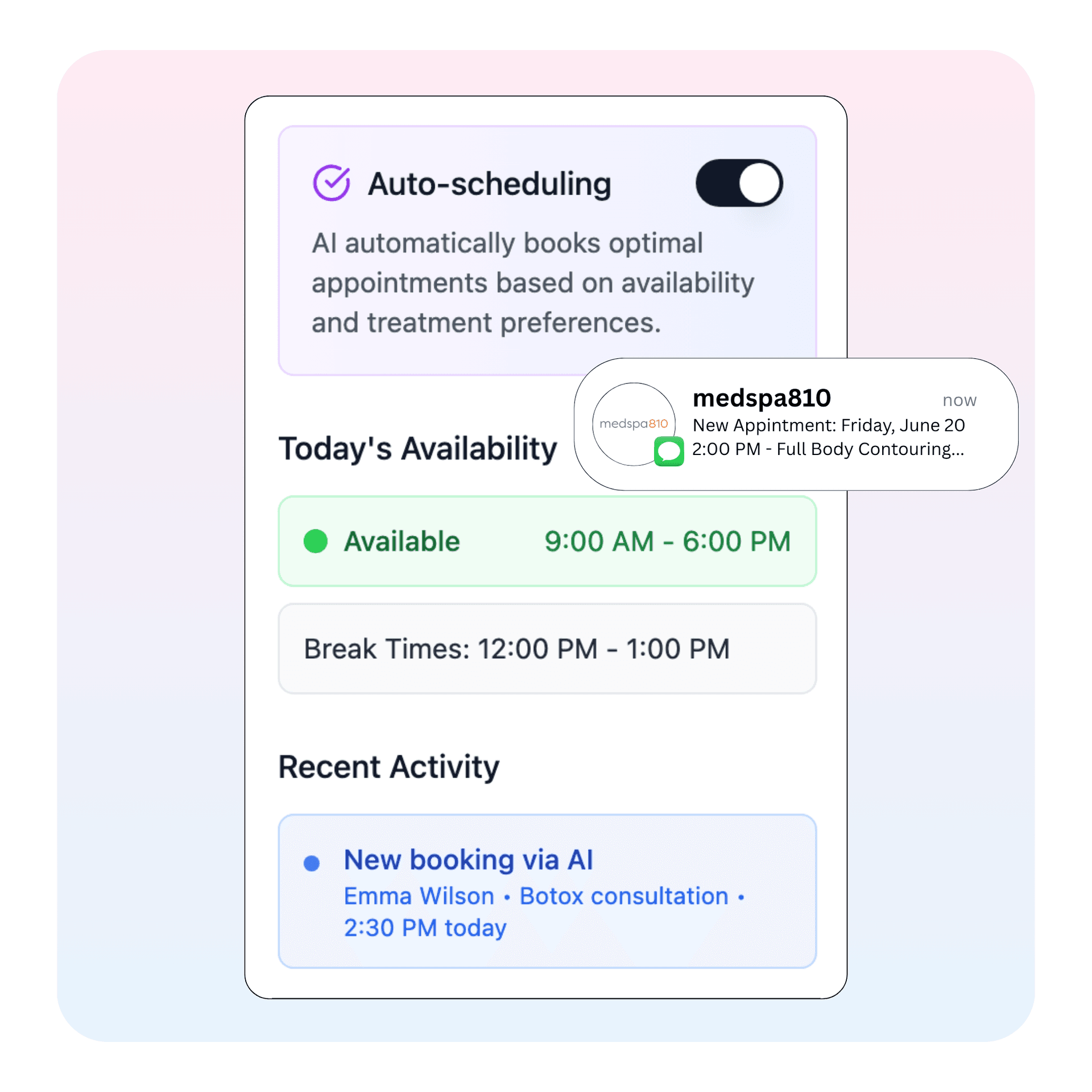 Automated Scheduling Interface